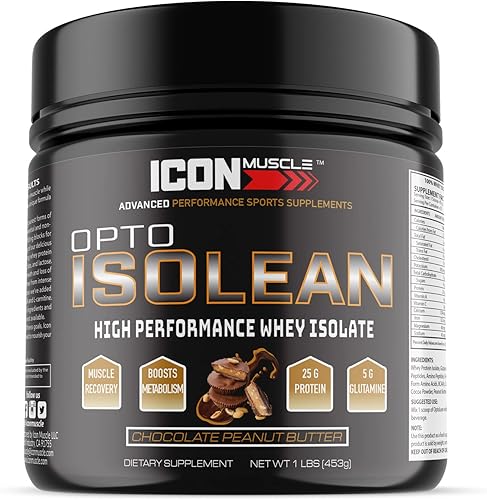 Icon Muscle Isolean - Proteína de suero en polvo, vainilla, chocolate, fresa, galletas y crema, caramelo salado, menta y chocolate, mantequilla de