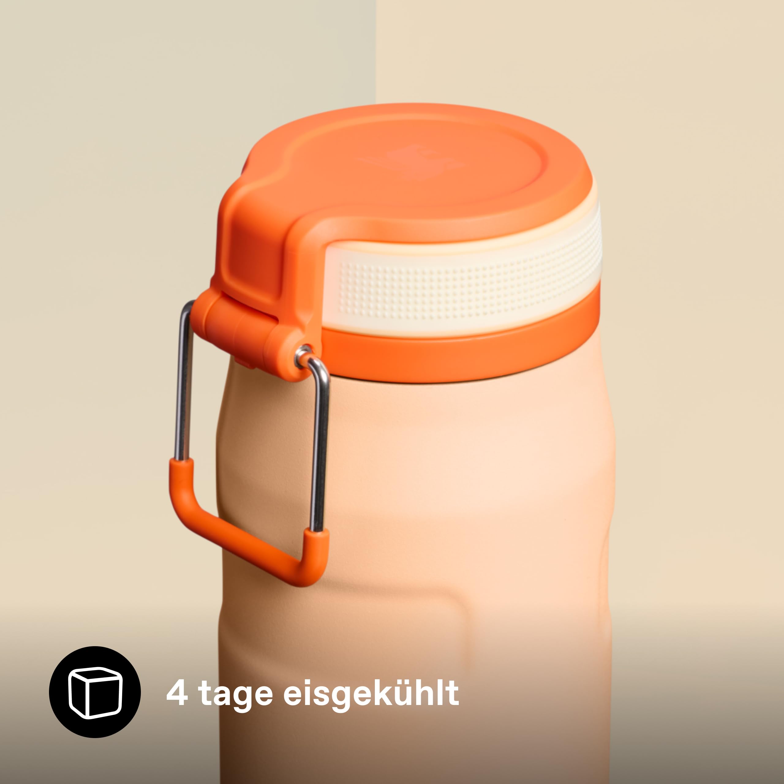 Stanley 1913 Flip Straw Trinkflasche 0.7L - Orange Sherbet | Kühlt 10 Std. - 3 Tage eisgekühlt - Auslaufsicher - BPA-frei - Spülmaschinenfest