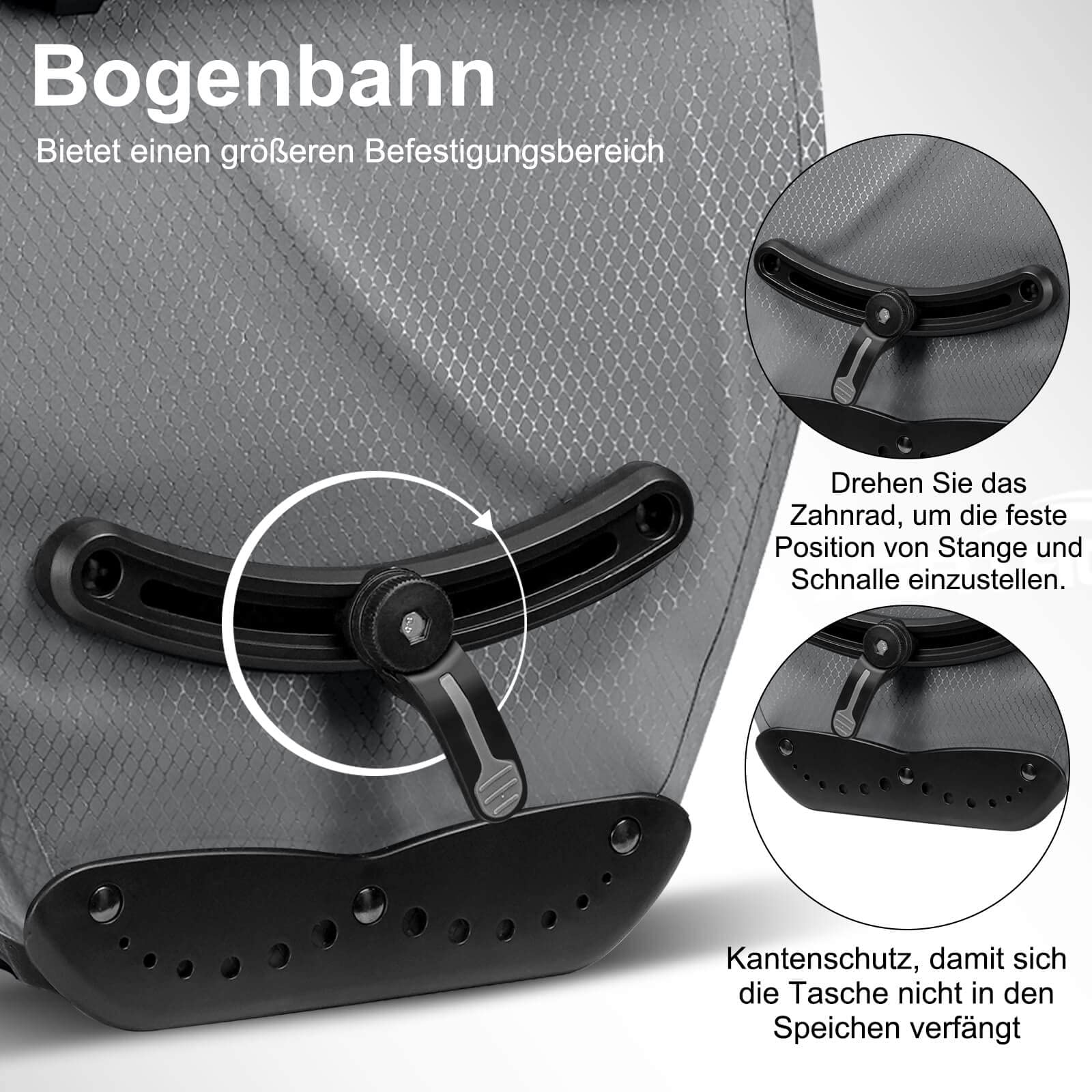 toptrek Borsa per bicicletta, impermeabile, 23-28 l, con catarifrangenti | Borsa da bicicletta per portapacchi con fibbia, borsa posteriore per bicicletta, borsa a tracolla (1 pezzo)