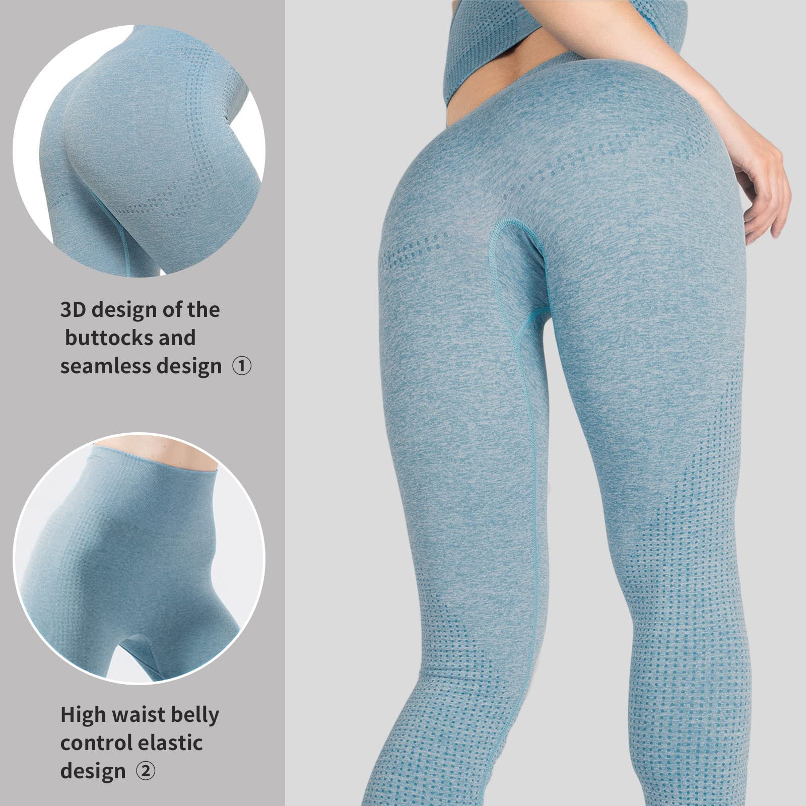 Merlvida Leggins Sportivi Donna Vita Alta Leggings Push Up Pantaloni Palestra Controllo della Pancia Anticellulite Pantacollant Opaco Elastici Tuta Collant Abbigliamento Sportivo Donna Yoga Fitness