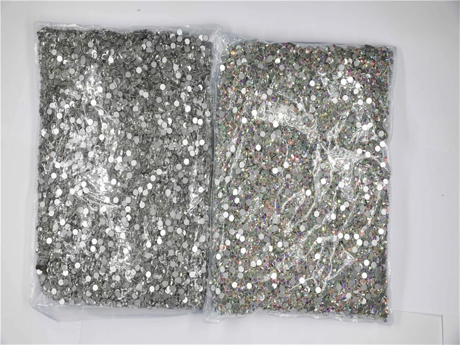 Lot de 14 400 strass SS3-SS20 à dos plat en cristal AB non strass AB pour décoration d'ongles (jacinthe, Ss4 14 400 pièces)