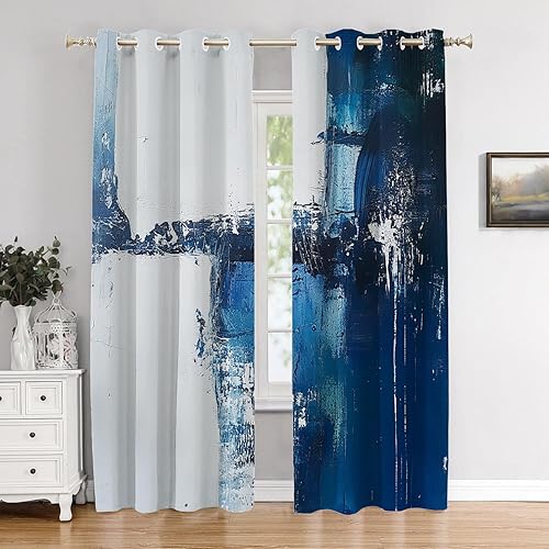 Miniatura 105 de Cenefas de cocina modernas con patrón de cobre marrón dorado para ventanas, cenefas opacas abstractas de marcas de arañazos y cortinas opacas