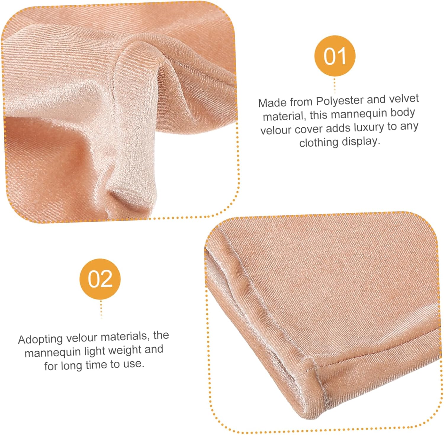 GARVALON 5pcs Mannequin Velour Cover for Upper Body Display Soft Stretchy Replacement for Retail Store Dummy for Clothing Accessories and Jewelry Showcase