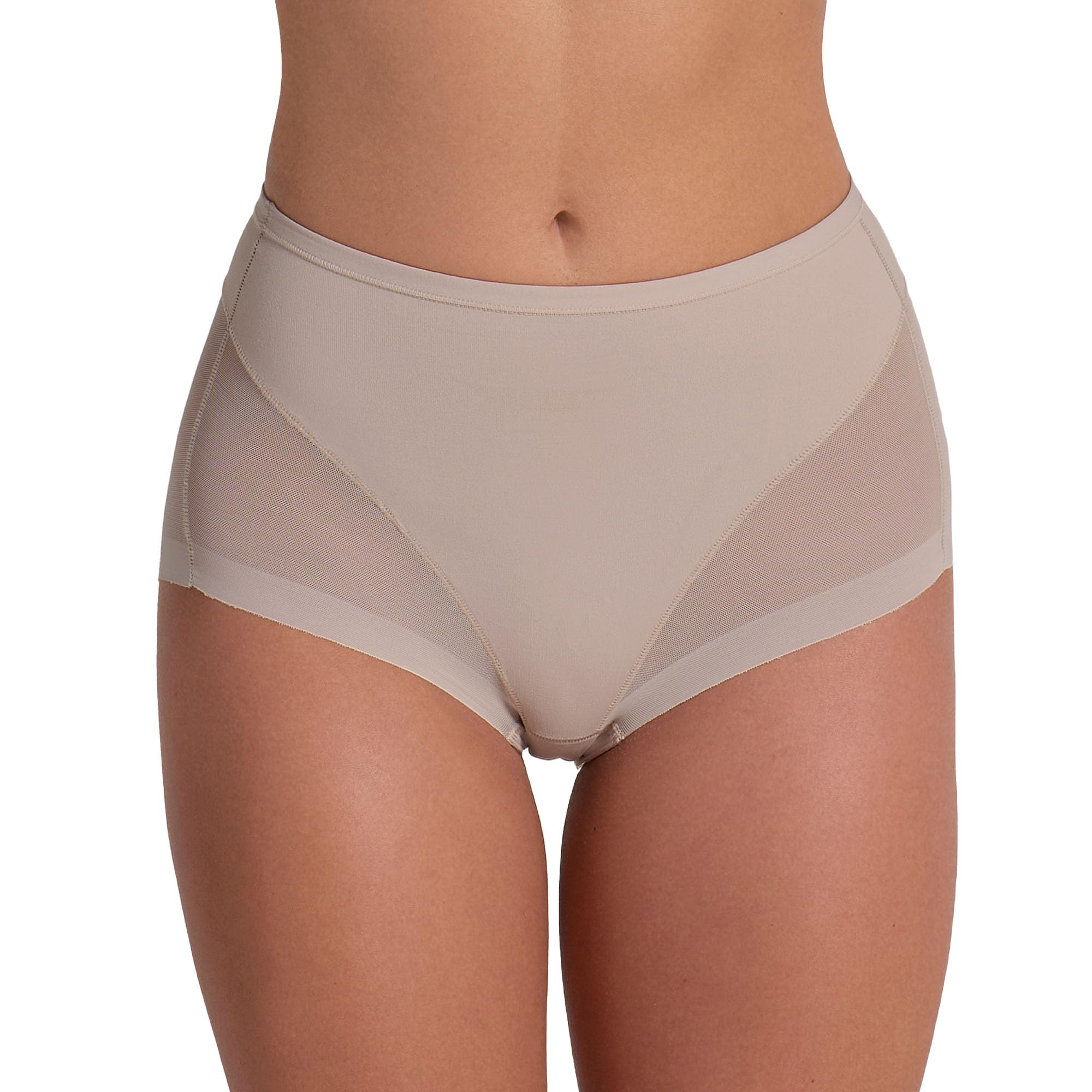 Leonisa Women s Seamless Tummy Control Rear Lifting Knicker Shaper, S, Beige
