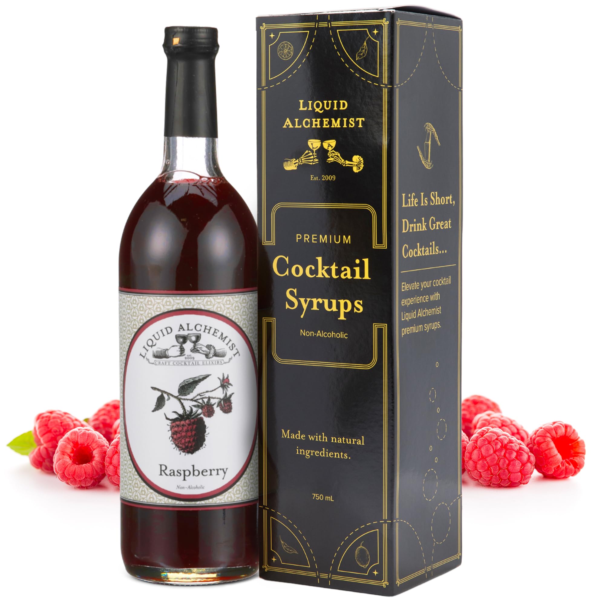 Liquid AlchemistRaspberry Syrup for Drinks - Real Ingredients Make our Raspberry Puree for Drinks the Perfect Drink Mixer - Our Cocktail Syrup is Non-GMO & Vegan (25.4 oz)