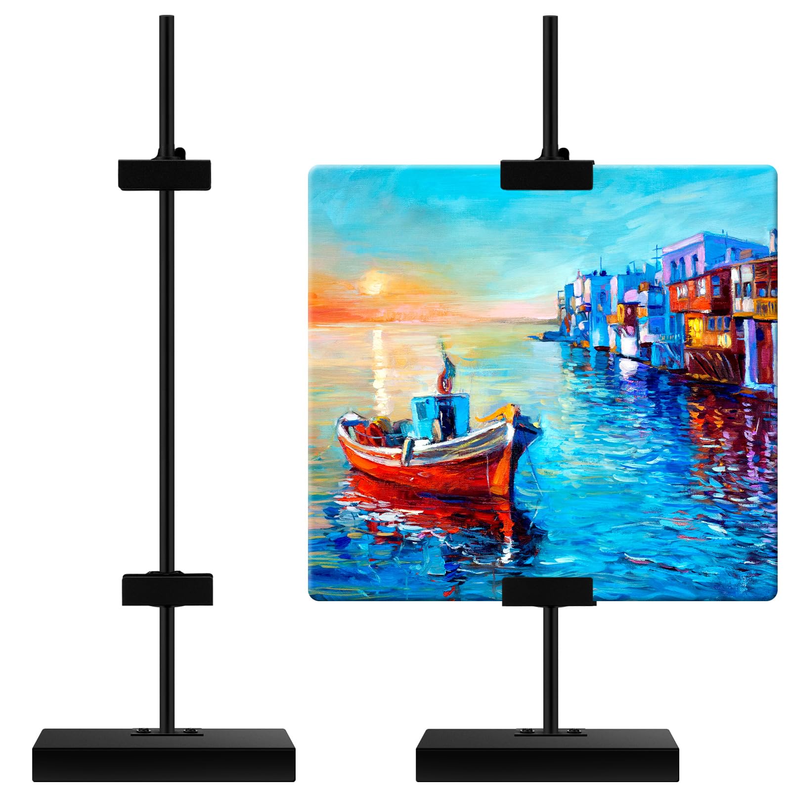 Photo 1 of [PARTIAL SET] MorningRo 2 Pcs Adjustable Tabletop Easel Stand for Picture Frames up to 16.5" H, Black Picture Frame Stand for Display Photos Art Signs Artwork Display Easel Stands for Home or Events