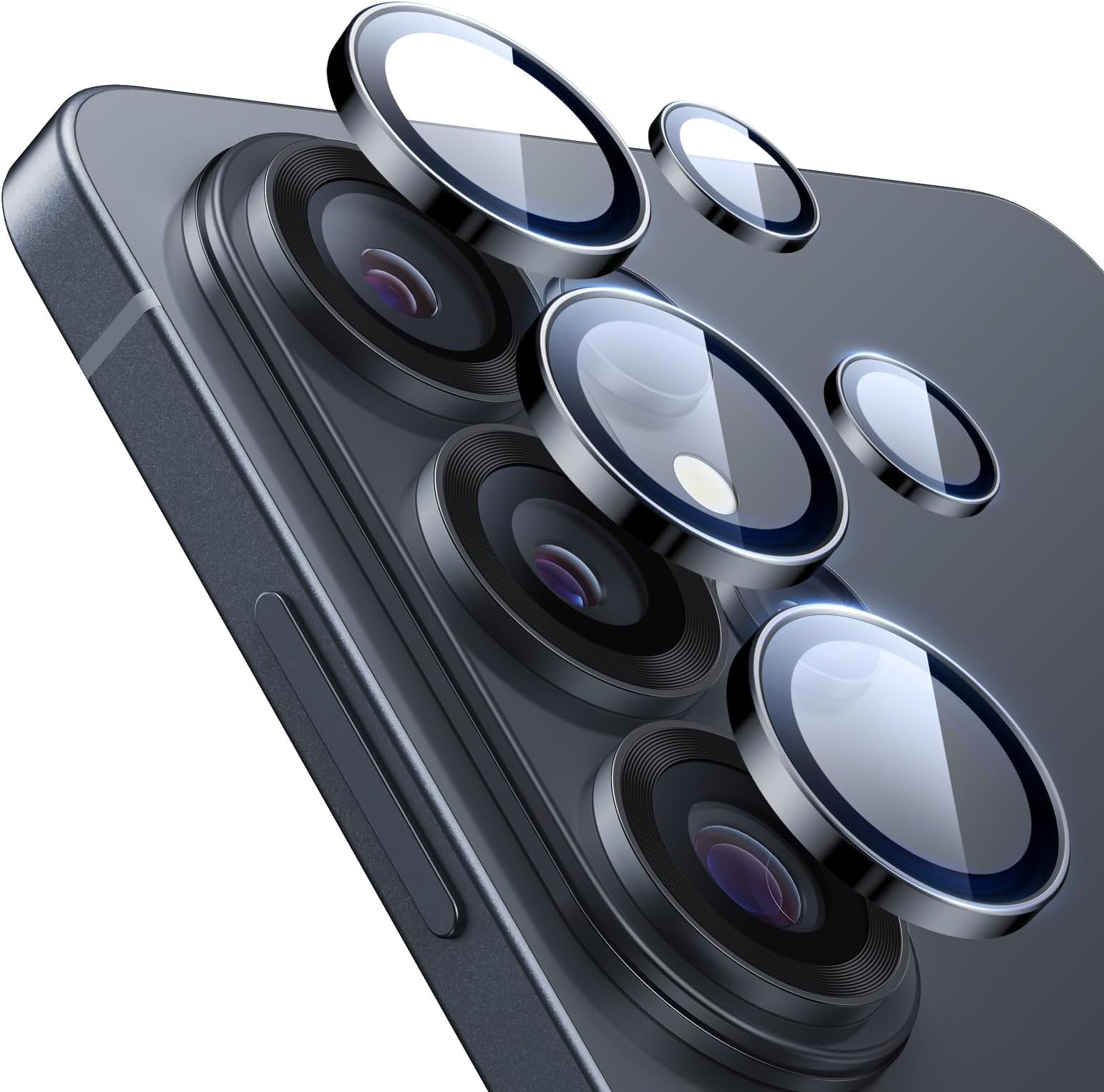 ESR for Samsung Galaxy S24 Ultra Camera Lens Protector, Individual Lens Protectors, Scratch-Resistant Ultra-Thin Tempered Glass with Aluminum Edging, Galaxy S24 Ultra Case Friendly, 1 Set, Black