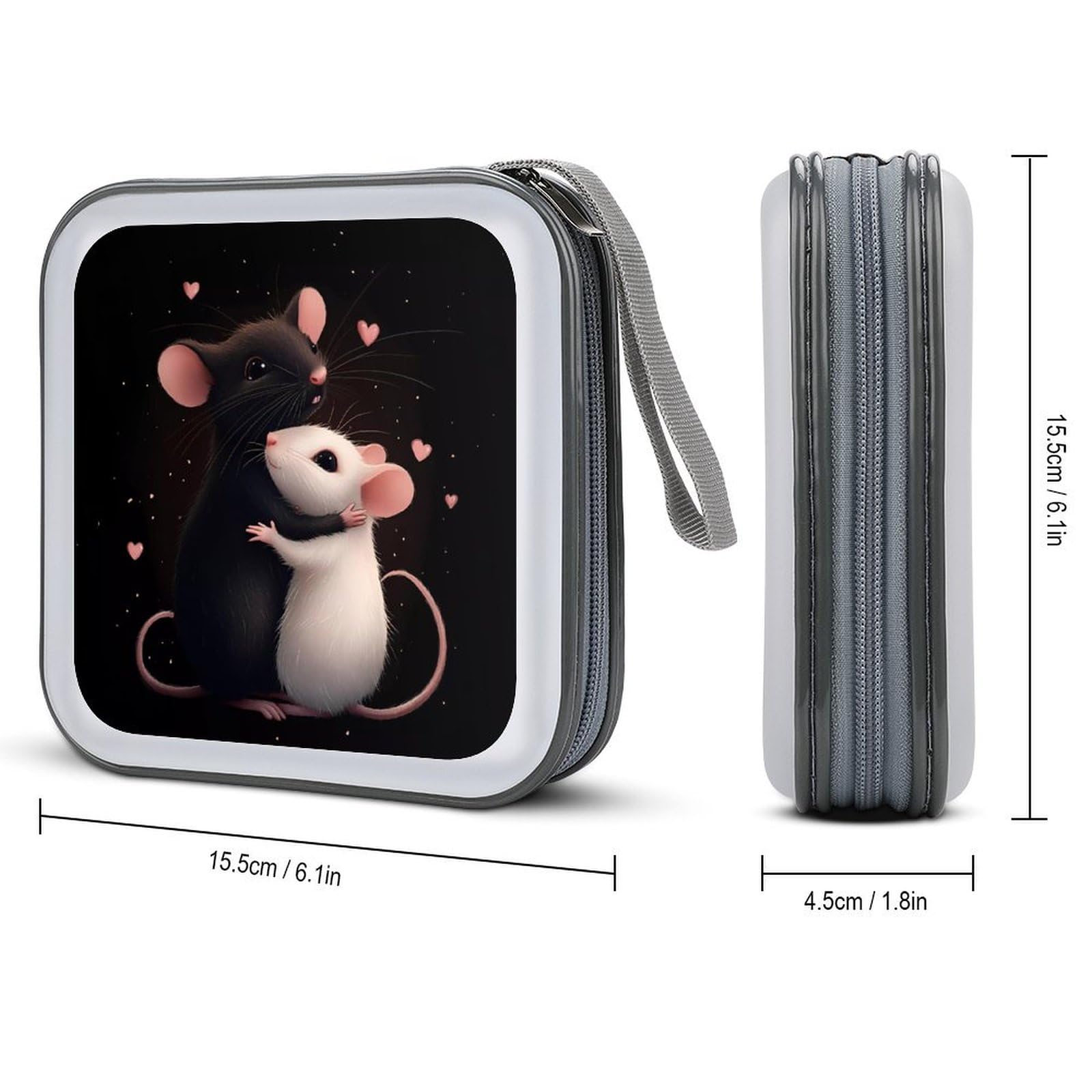 Rats Love CD Case Portable DVD Holder Storage Organizer for Home Travel