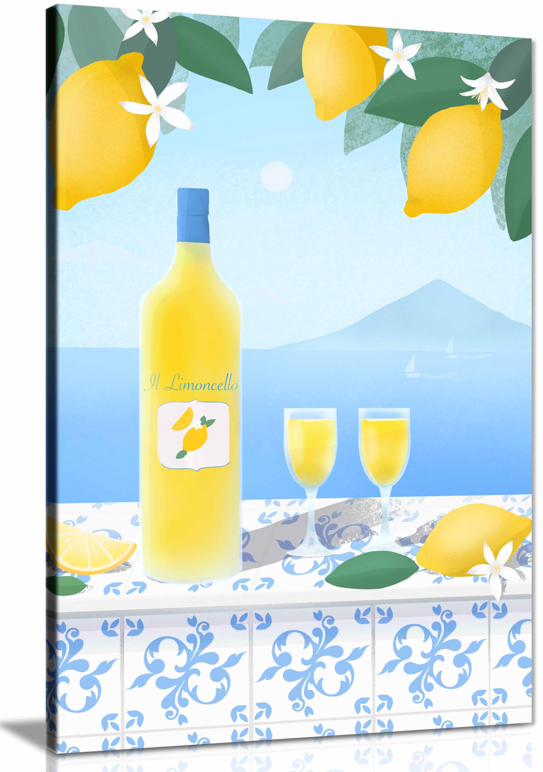 Limoncello Framed Canvas Print, Pictures for Home Walls, Bedroom, Living Room & Bathroom Decor 46x31cm (18x12in)