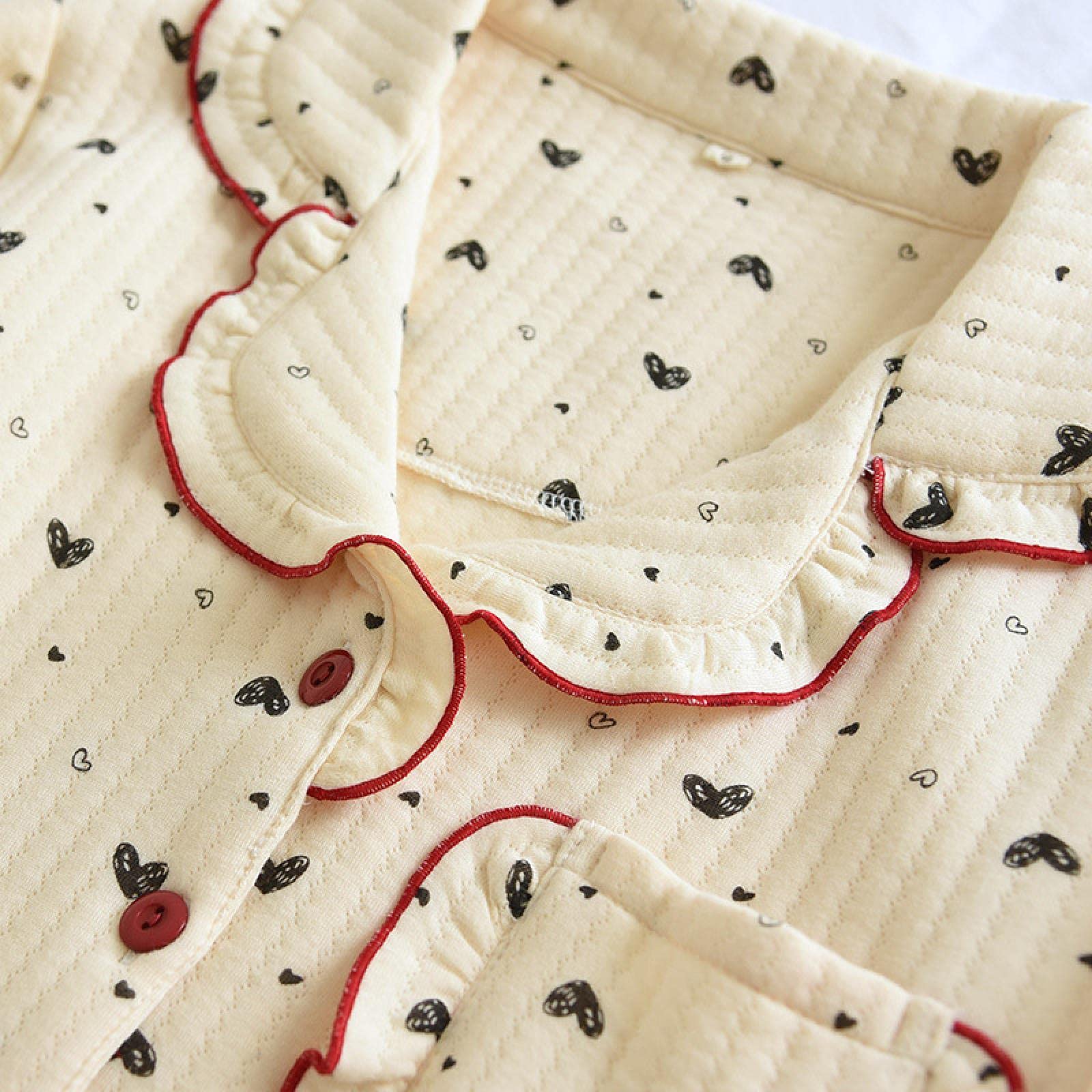 Un Pijama Cómodo Pijamas De Mujer Pijamas De Mujer Pijamas De Algodón Conjuntos De Pijamas De Mujer Invierno Manténgase Abrigado Manga Larga Dulce Pijama,Yellow-XL