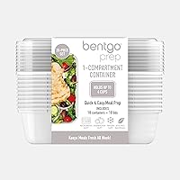 Vista 8 de Bentgo - 20 recipientes de 1 compartimento ligeros, duraderos, reutilizables, sin BPA, aptos para microondas, congelador, lavavajillas, color blanco