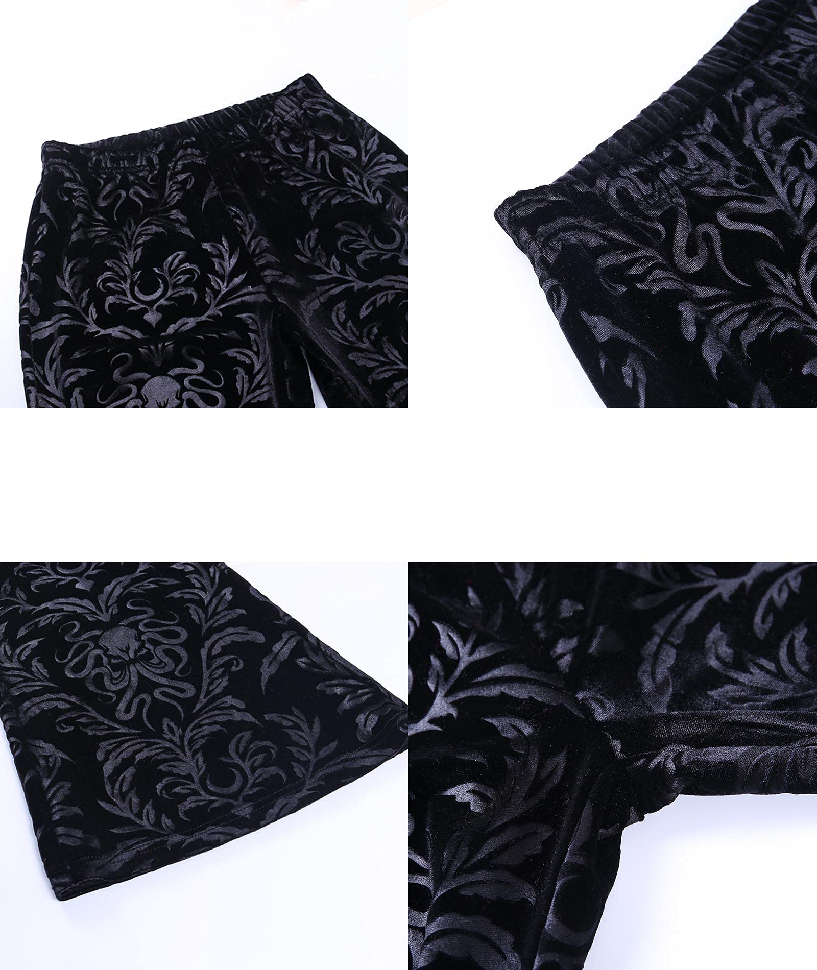 Medium Black Velvet patterned pants
