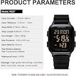 LN LENQIN Mens Digital Watch Ultra Thin Minimalist Sports Waterproof Digital Watches Men Outdoor Wrist Watch for Men with LED Backlight Timer Alarm Date