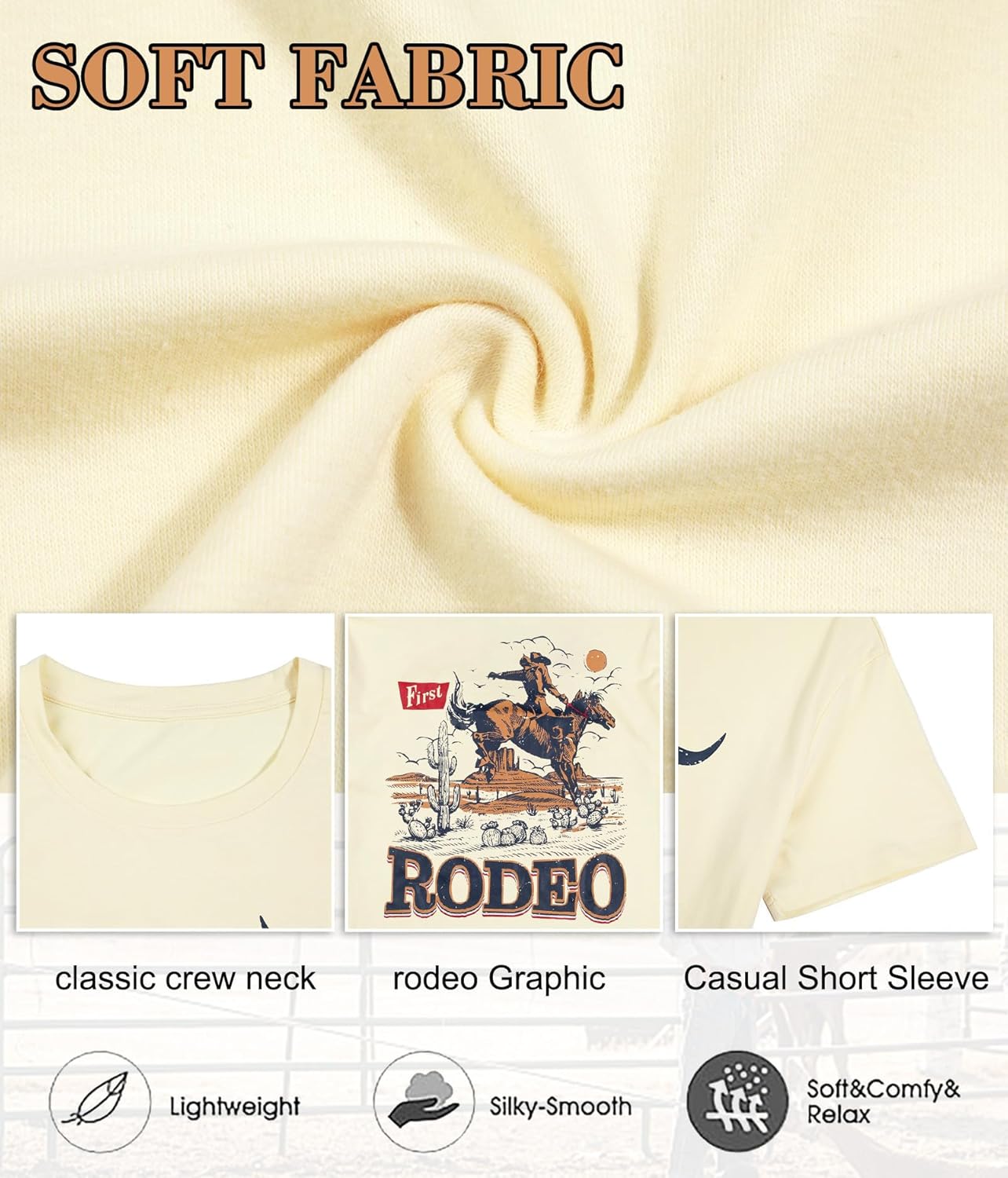 KIDDAD Rodeo Shirts for Women: Cowgirl Outfits Country Concert T Shirts Vintage Cow Skull Graphic Tees Oversized Tops - Image 6