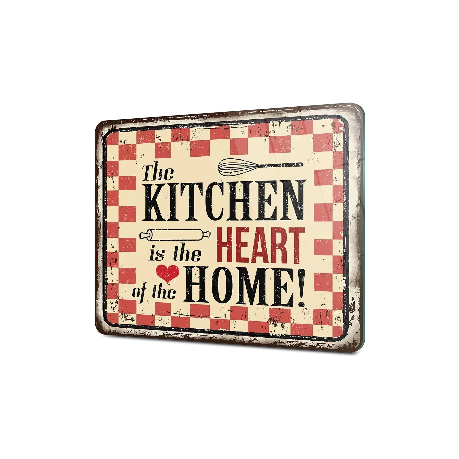 Decovetro Cam Kesme Tahtası ve Sunumluk My Kitchen Heart Desenli 20x30 Cm