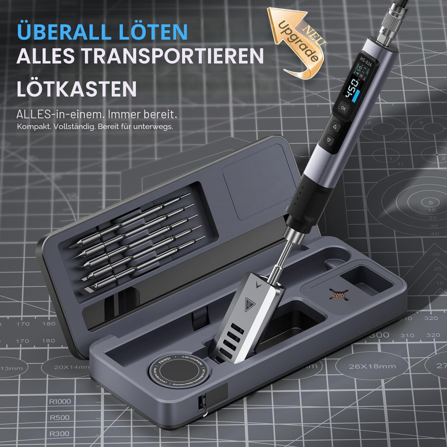 FNIRSI HS-02A Lötkolben, M2-M8 Heizeinsatz-Mutter-Werkzeug-Set