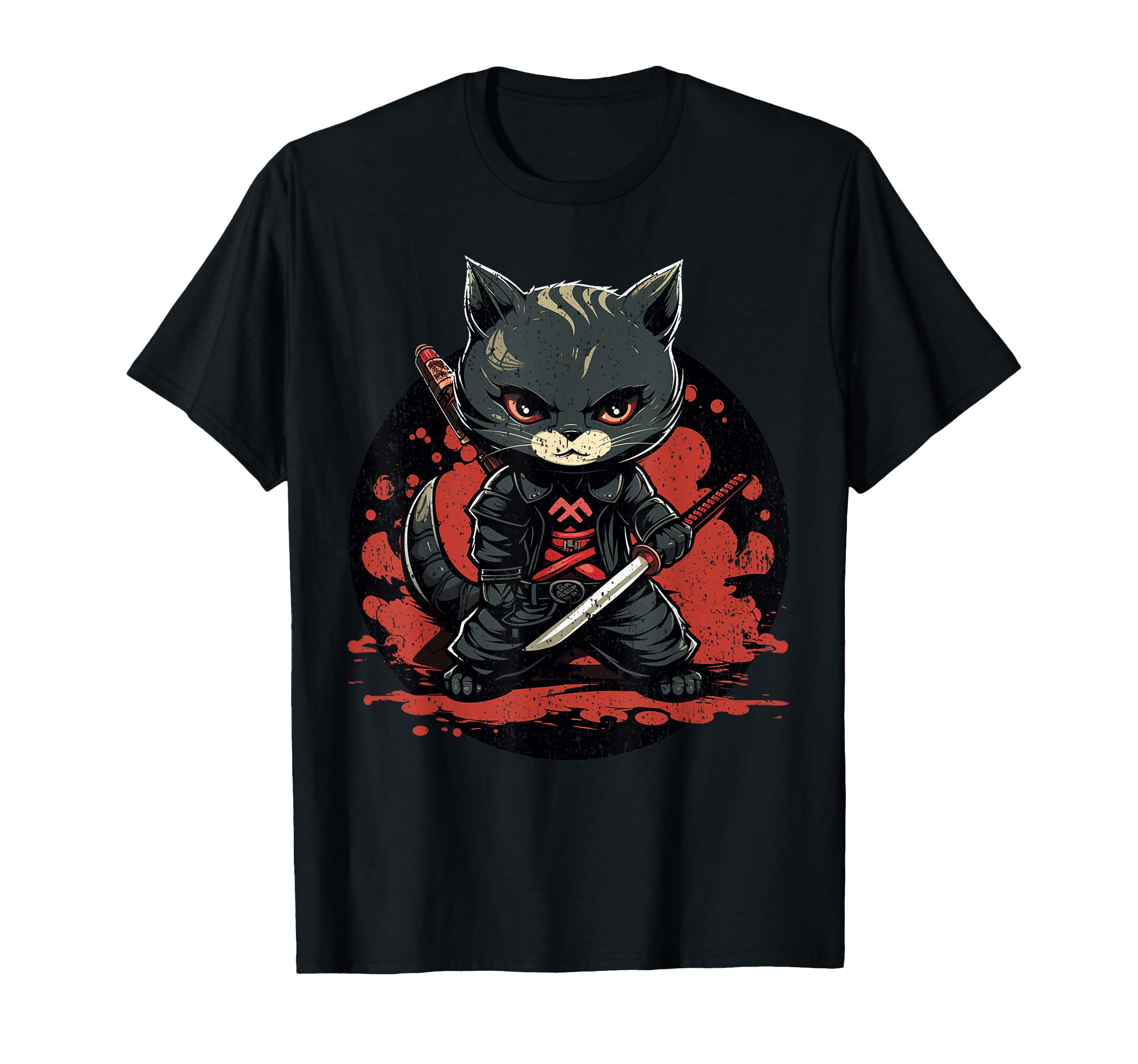 Ninja Cat Samurai Cat T-Shirt