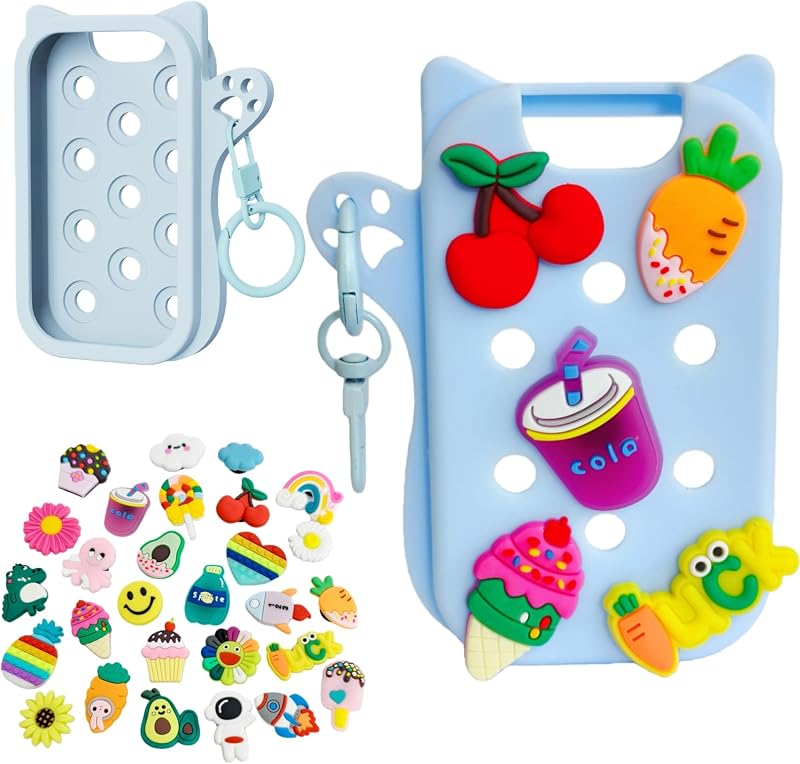 Estojo azul de silicone para Touchland Power Mist com 30 charms