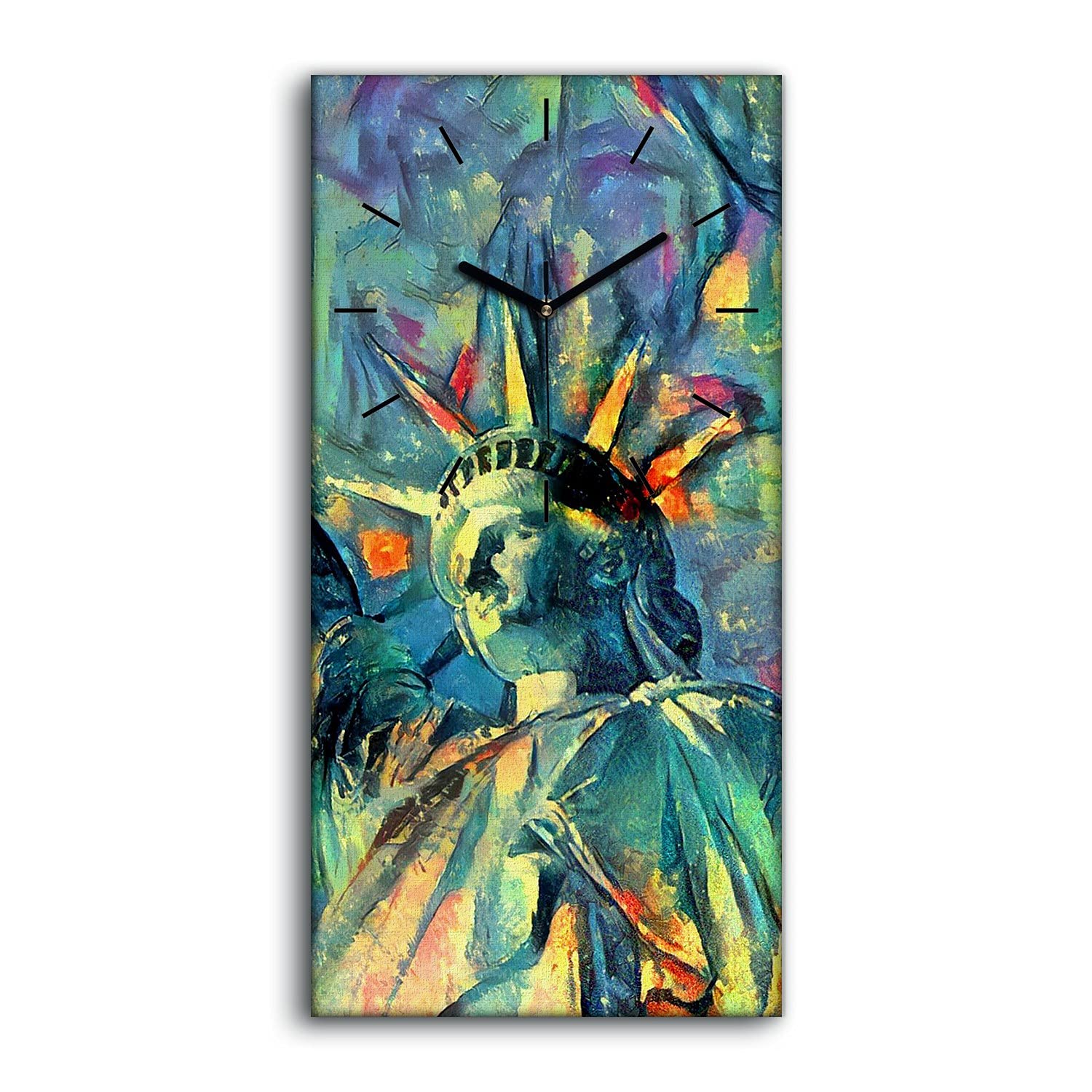 Horloge sur toile New York silencieuse pour chambre sans tic-tac