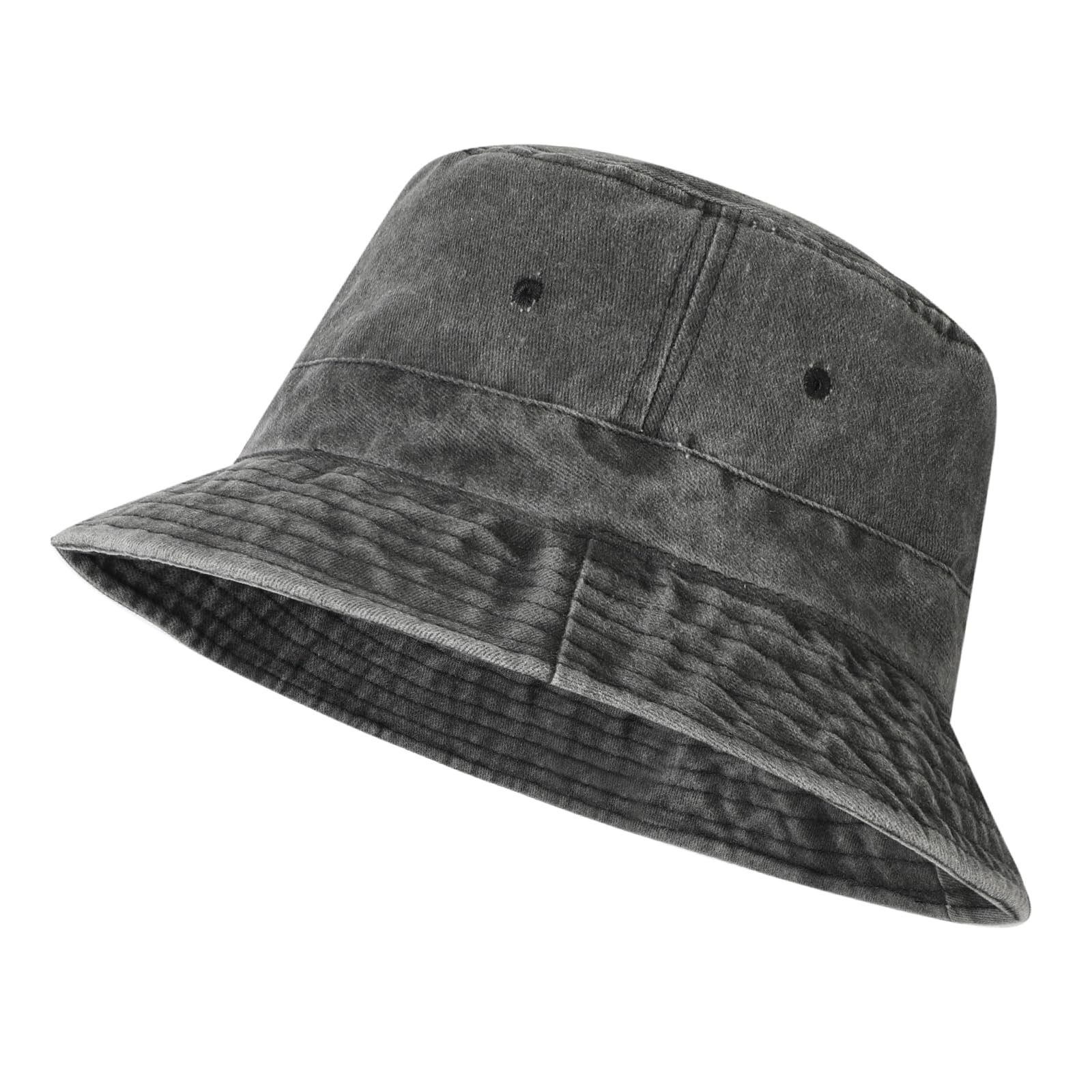 AYPOW Sombrero de Pescador XXL Unisex, Grande Algodón Vaquero Lavado Vintage Plegables Sombrero de Sol al Aire Libre, Gorra de Pesca Bucket Hat Senderismo al Aire Libre Viajes Hombres Mujeres 54-64cm