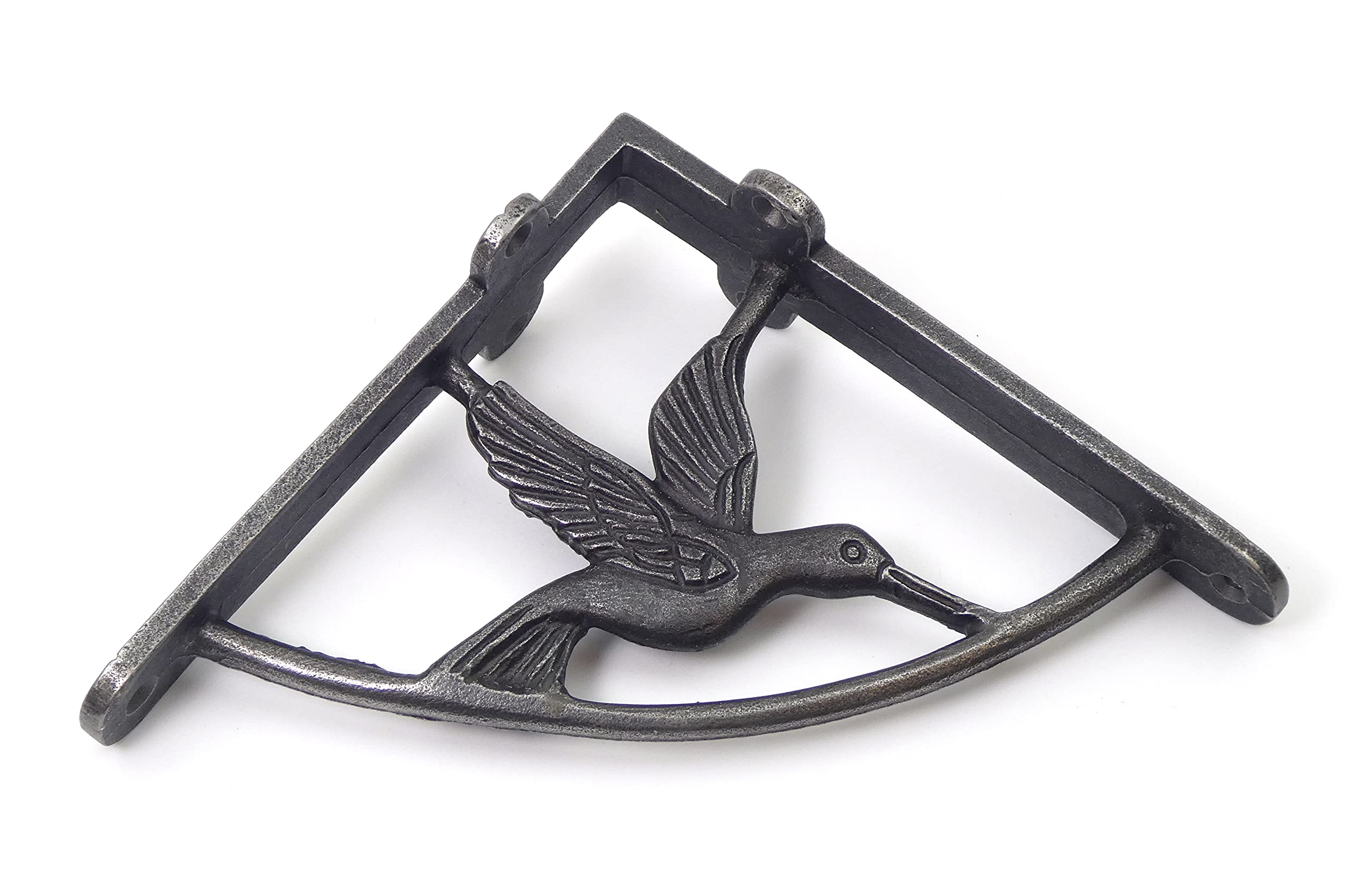 Pair of Ornate Bird Design Shelf Brackets Antique Cast Iron - 150mm x 150mm