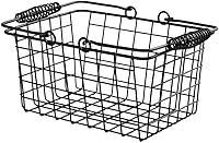 Vista 2 de American Metalcraft RBHB975 - Cesta rectangular negra con asas de 9 x 7 pulgadas (paquete de 5)