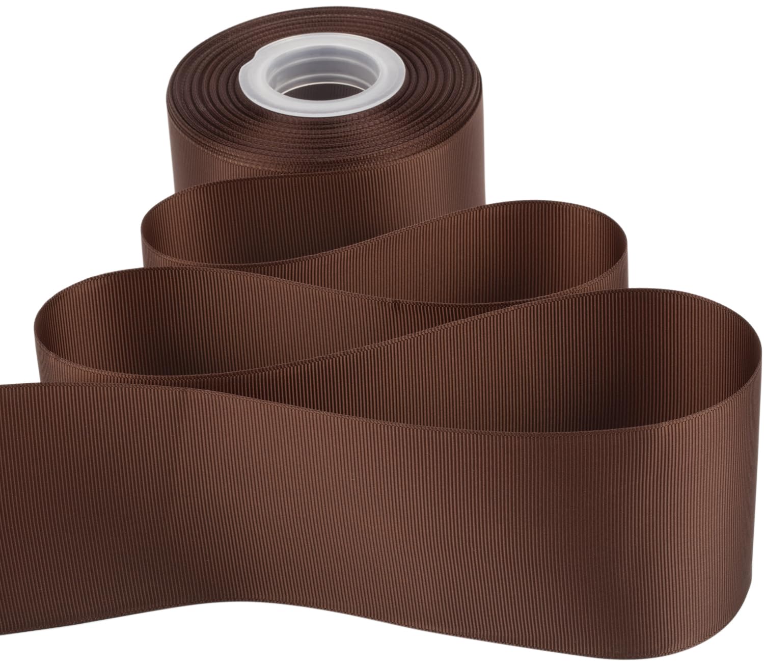 Ribbonitlux Grosgrain Ribbon 75mm x 22.5M Premium Polyester Craft Ribbon for Hair Bows, Gift Wrapping, Weddings & DIY Solid Brown(#850) 1 Roll - Image 3