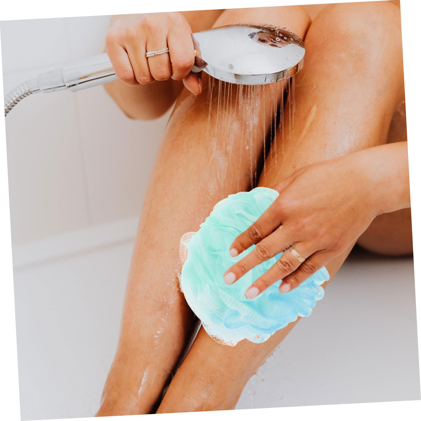 minkissy 16 bolas de baño prácticas esponjas de baño resistentes al desgaste, bola de baño práctica bola de baño para el hogar, esponja de baño para el cuerpo, esponjas de belleza o cordón de malla
