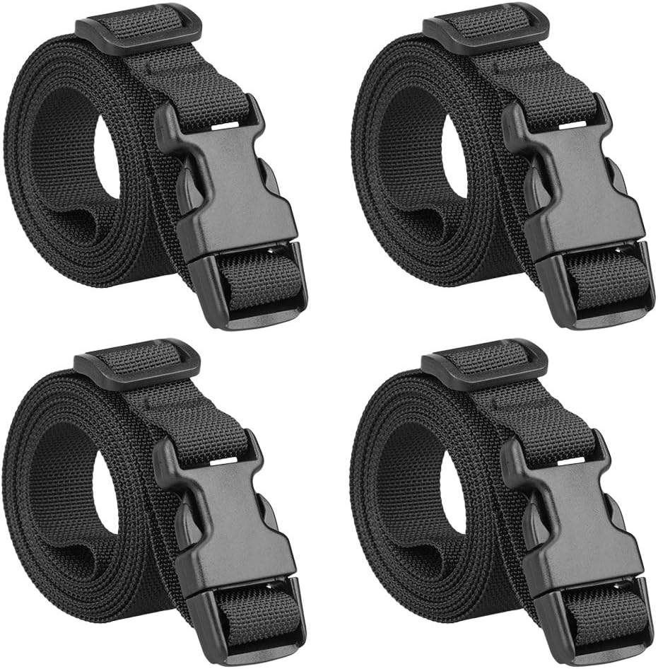 JETEDC78-Inch Molle Utility Strap 1-inch Belt with Slide-Release Buckle for Backpack (Black(4-Pack))