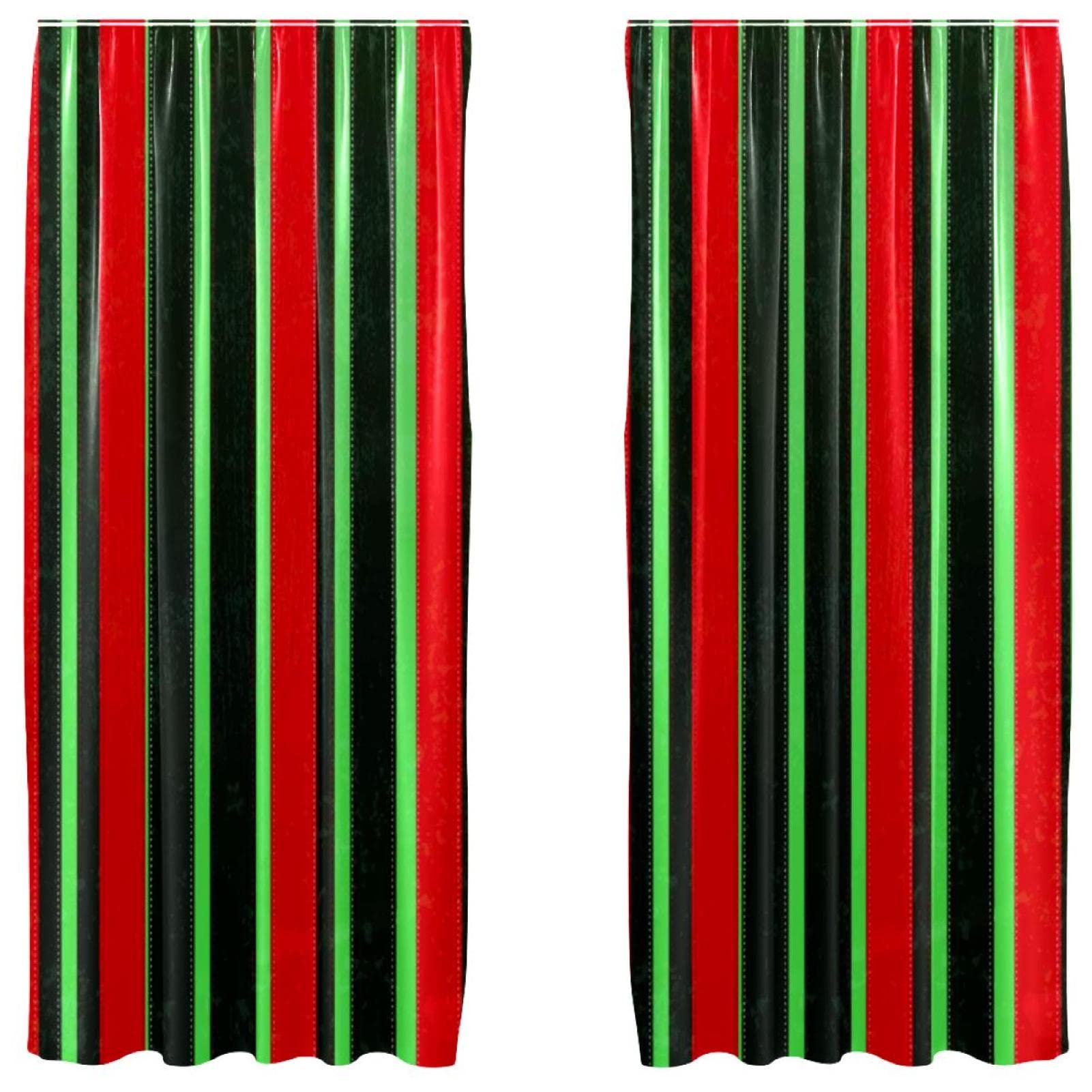 Cortinas opacas de Navidad grunge en rojo y verde para habitacion de 55x84 pulgadas