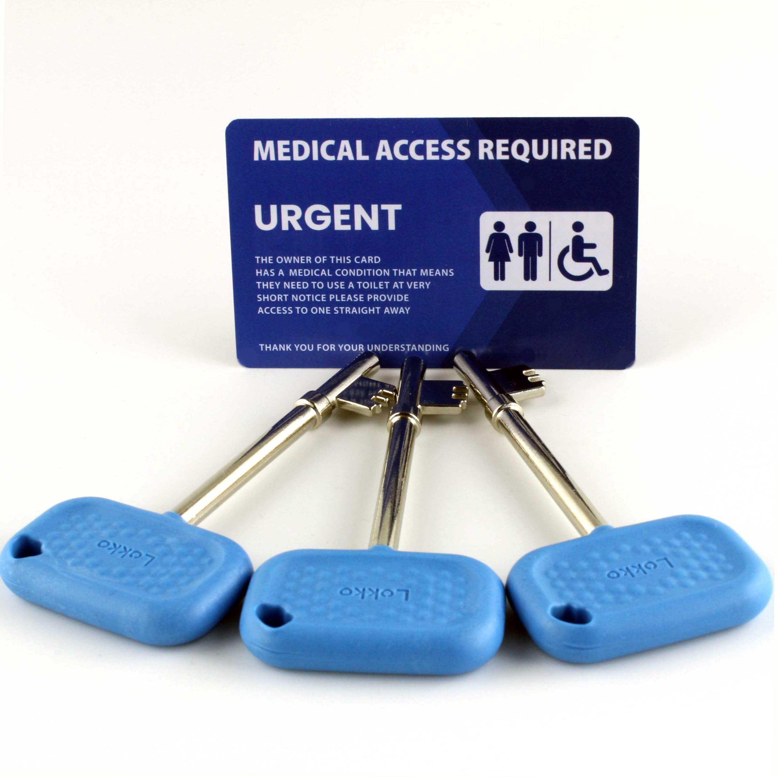 Lokko Radar Key for Disabled Toilets UK (3 Pack), Boxed with Bonus Toilet Use Card, Blue, Dimpled Grip, Durable, Waterproof - Image 3