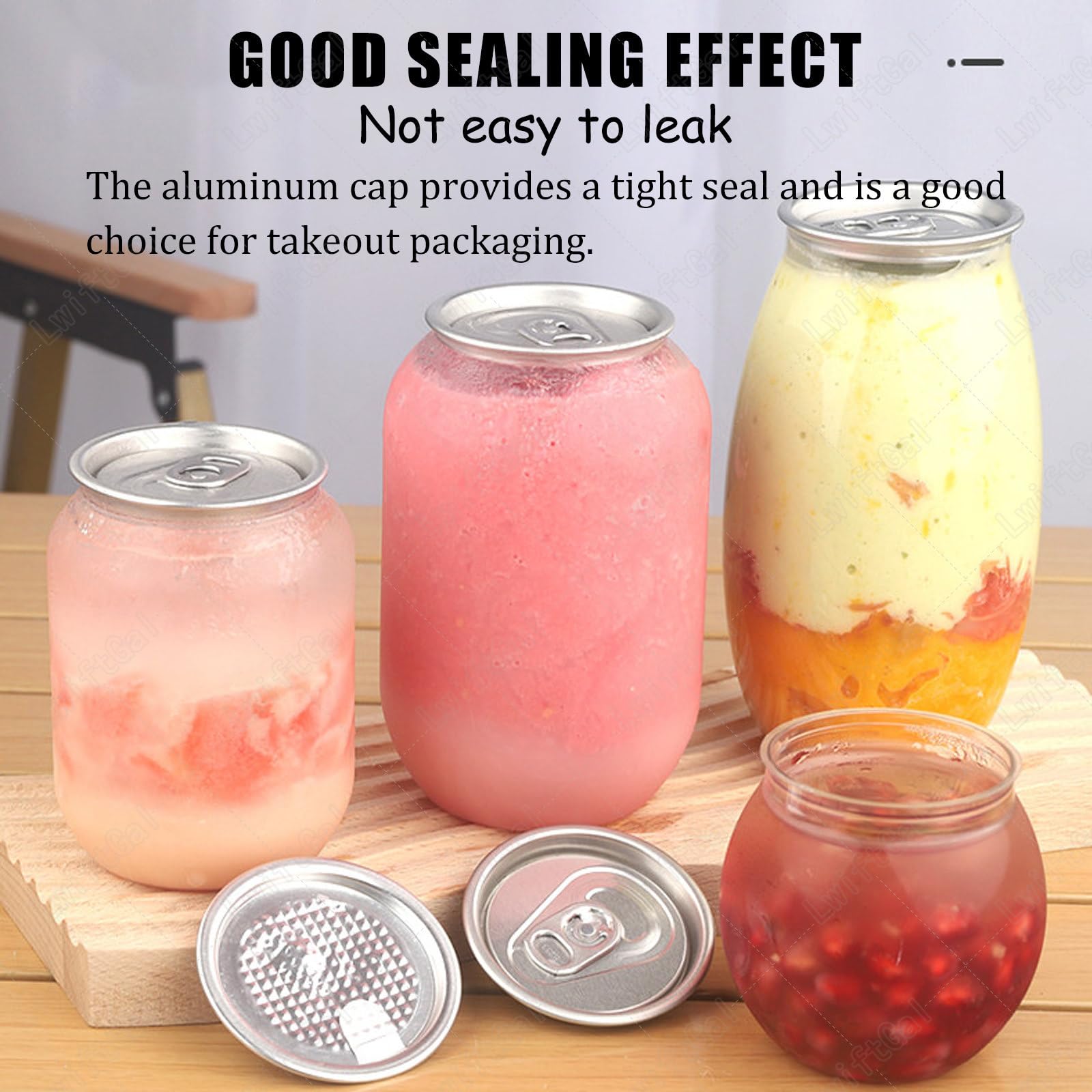 Bouteilles vides en plastique pour scellage de canettes, 55 mm, conteneurs de jus et smoothies, usage commercial, convient pour différents types de liquides
