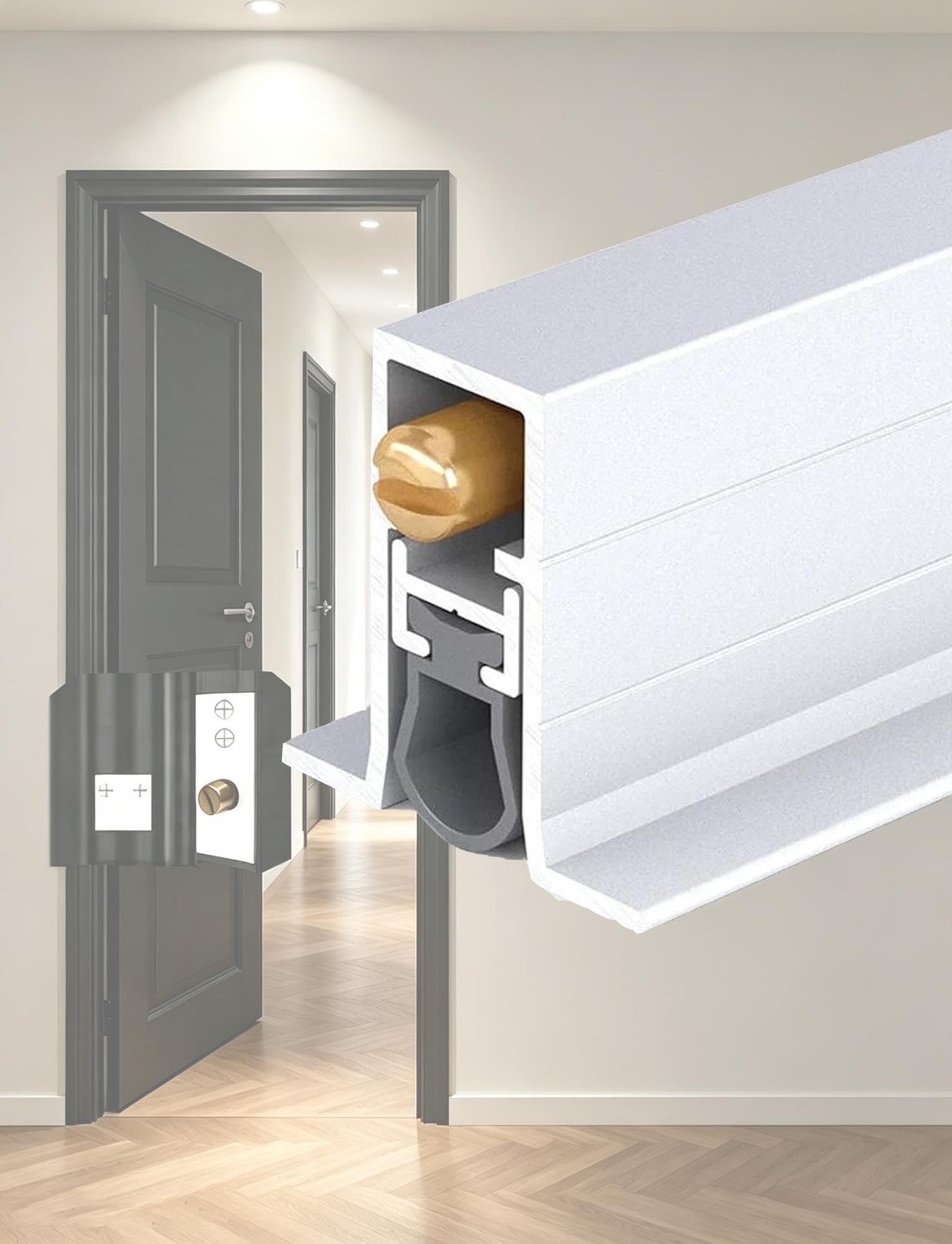 Burlete Automático for Puerta, Sellado Inferior Retráctil Anticorrientes