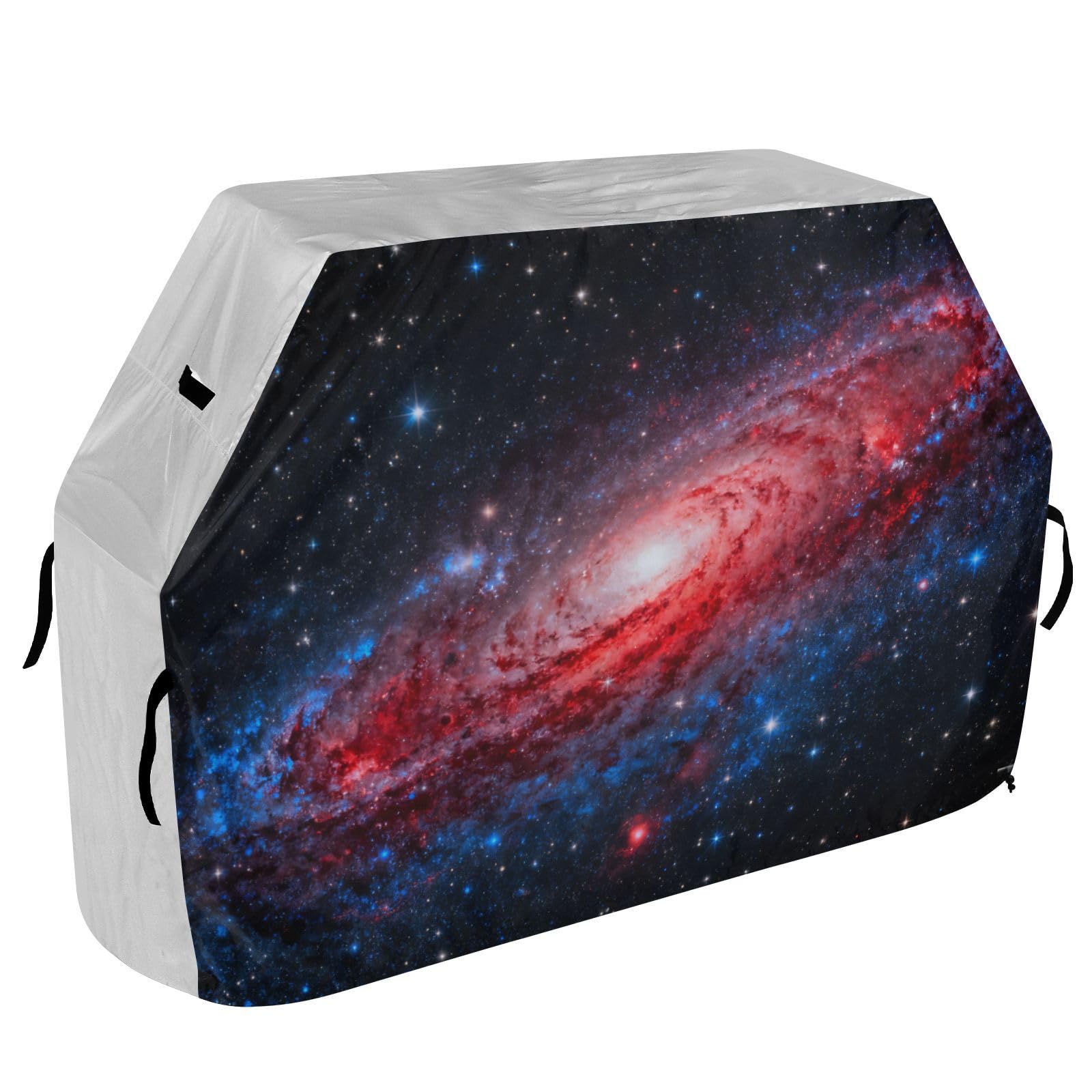 Red Universe Nebula pokrowiec na grilla 150 cm, wodoodporny, wytrzymały, odporny na rozdarcie, odporny na blaknięcie materiał, pokrowiec na grilla z regulowanym sznurkiem chroniący przed kurzem i