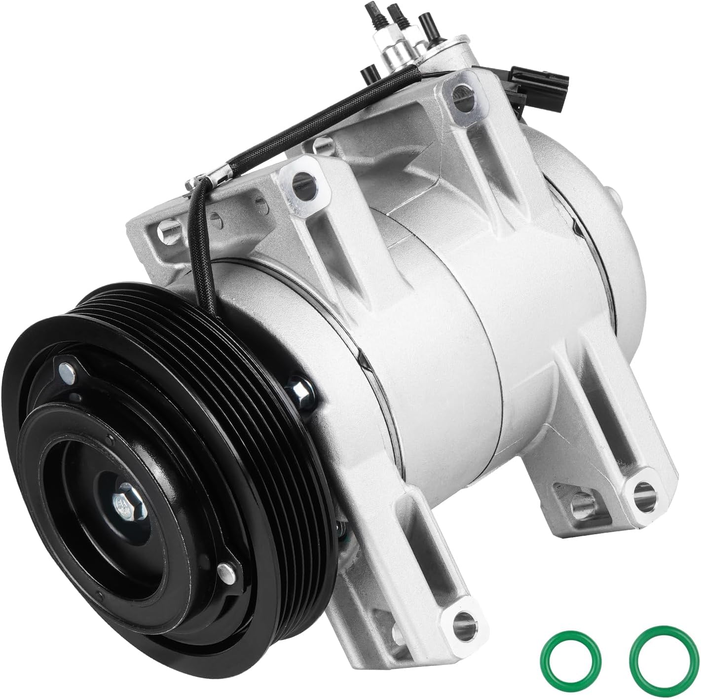 AC Compressor with A/C Clutch Fits for Nissan Rogue 2.5 2.5L 2008 2009 2010 2011 2012 2013, Rogue Select S 2.5L ‎‎2014-2015, Cabstar 2.5 2008-2009, CO 11200C, DKS17D Style, w/One Plug