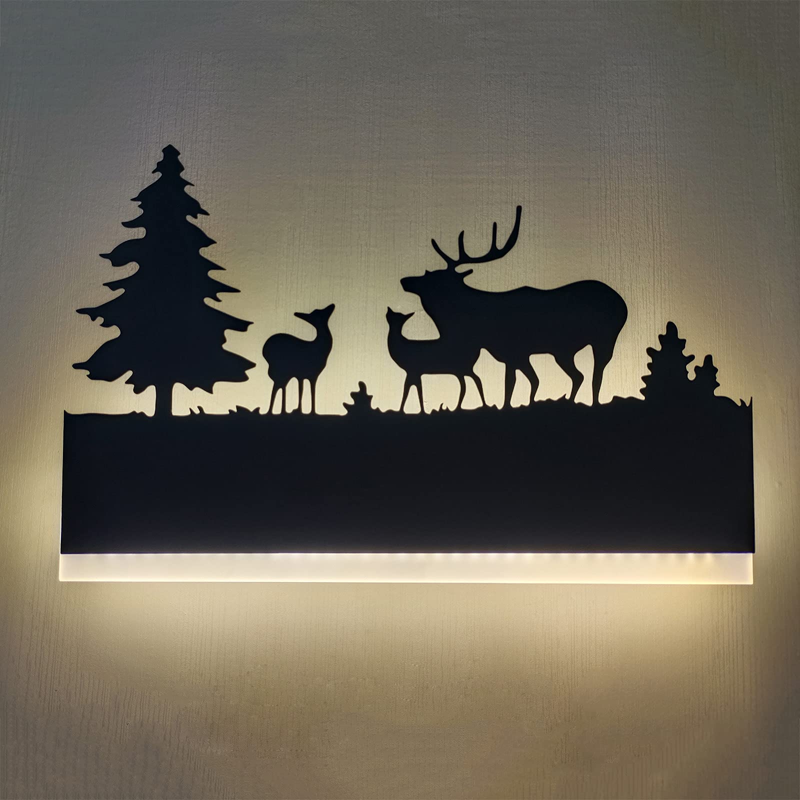 LED Lampada da Parete Interno 12W, Moderna Acrilico Applique da Parete Interni, Lampada a Muro su e giù Ferro Corpo Cervo Design per Camera da Letto Soggiorno Corridoio Le Scale,3000k Bianco Caldo