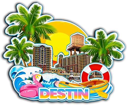 Miniatura 1 de Destin Florida USA imán de nevera de madera 3D monumentos de viaje coleccionables recuerdos decoración hecha a mano -2693