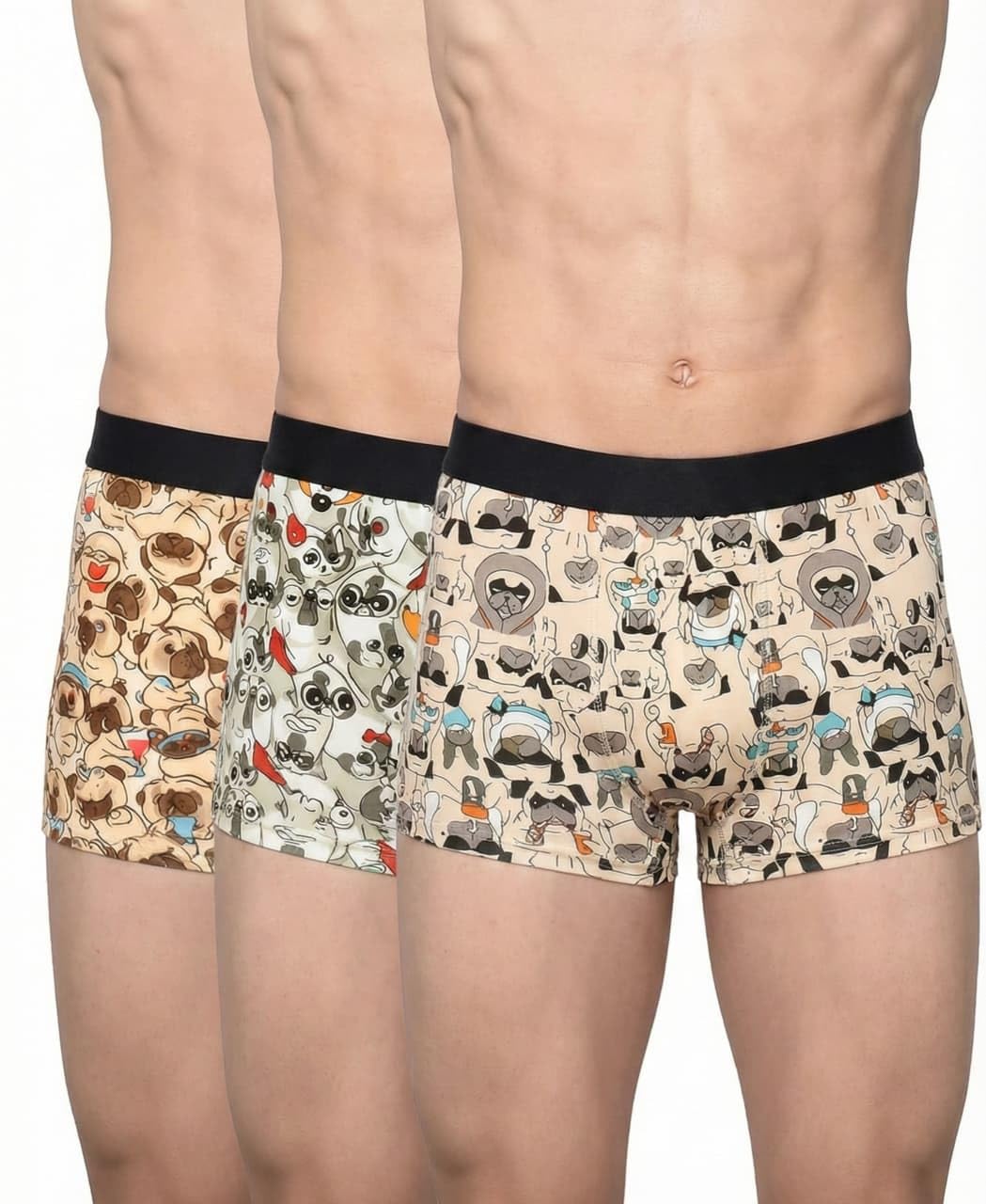 Mens Printed Cotton Silk Trunk Underwear Soft Innerwear Combo Pack of 3-image-33