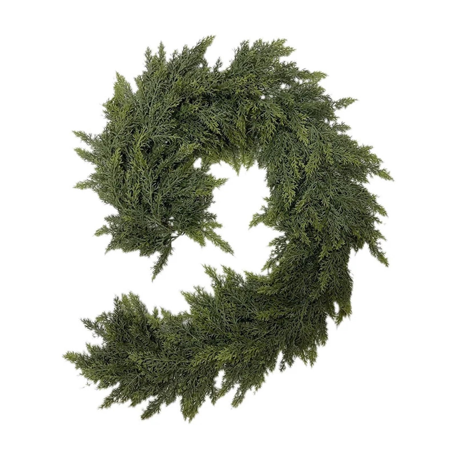 Guirnalda navideña Artificial de 1,8 m con densas Ramas de Cedro, Pino y ciprés, entrelazadas con ratán, Ideal for Decorar la repisa de la Chimenea y la Puerta.(270cm)