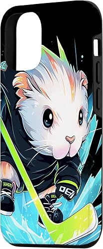 Miniatura 5 de iPhone 12 mini Guinea Pig Ice Hockey Player Hockey Stick Goalie Case