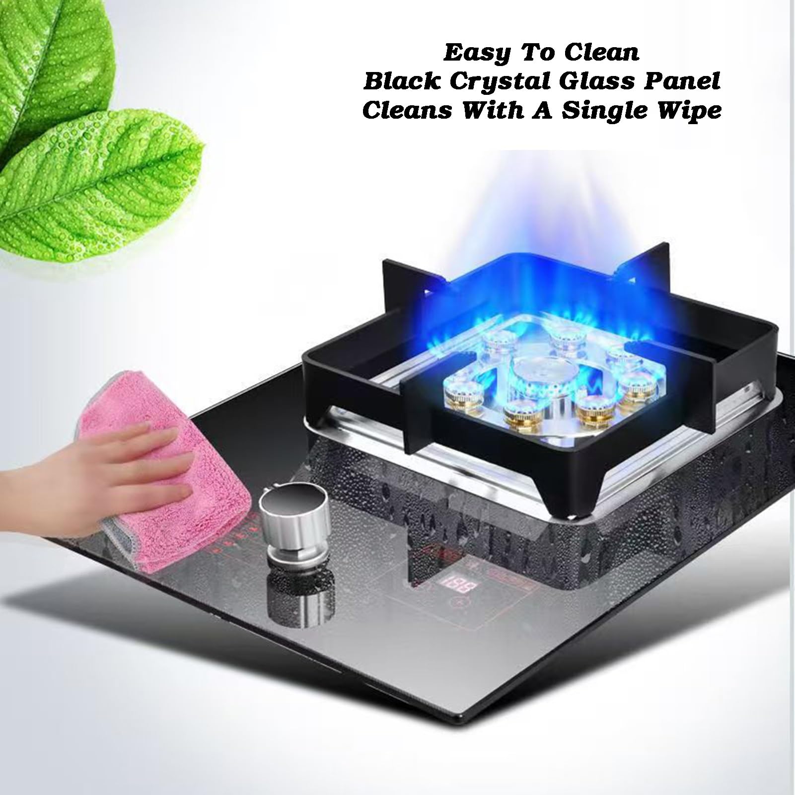 Estufa de gas portátil con quemadores de alto calor, parte superior de vidrio templado y características de seguridad para cocinar al aire libre