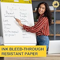 Vista 3 de Sticky Easel Pad, 25 in x 30 in, Large Sticky Notes for Wall, Super Sticky Easel Paper, Self Stick Flip Chart Paper for Teachers and Office, White