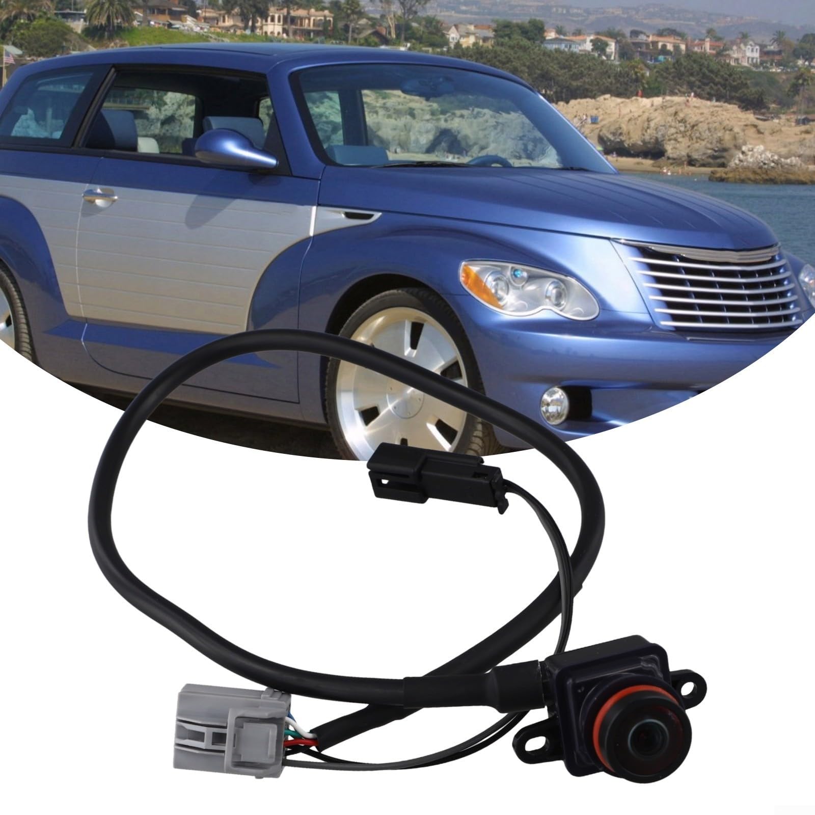 Cámara de estacionamiento de respaldo de visión trasera, para Fiat Freemont (OEM 56054858S), negro, carcasa de plástico resistente a la intemperie, visibilidad mejorada