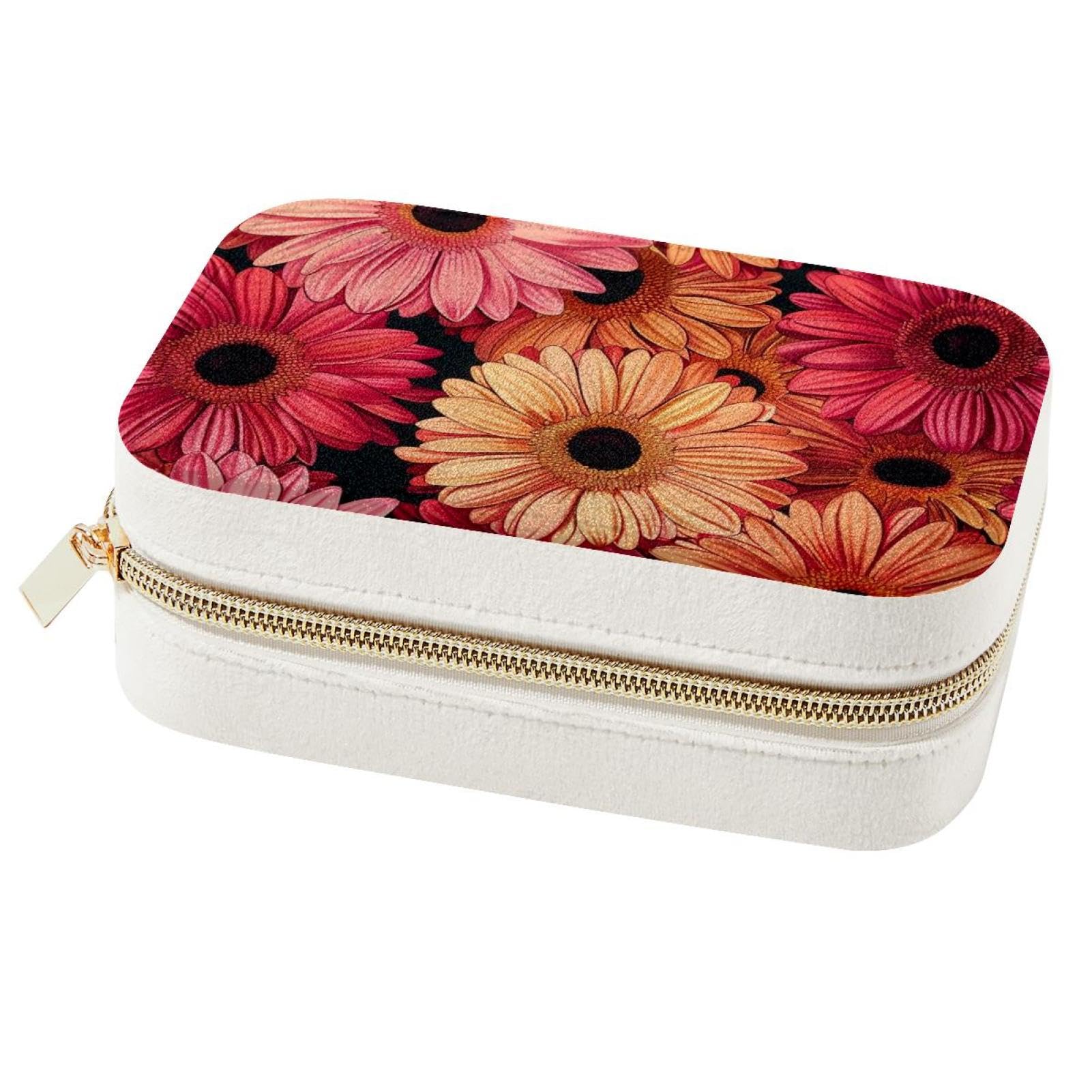 Boîte à bijoux Gerbera rose écrin élégant et finitions soin