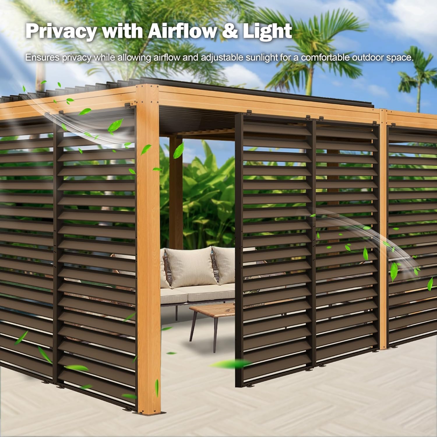 GOWE Outdoor Louvered Pergola Accessories Pergola Screens