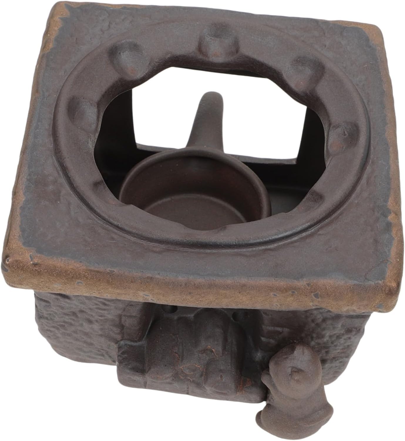 Zerodeko Ceramic Teapot Warmer Base Retro Candle Heating Accessory for Home Office and Tea House Smooth Surface Handcrafted Design for Enhanced Tea Enjoyment