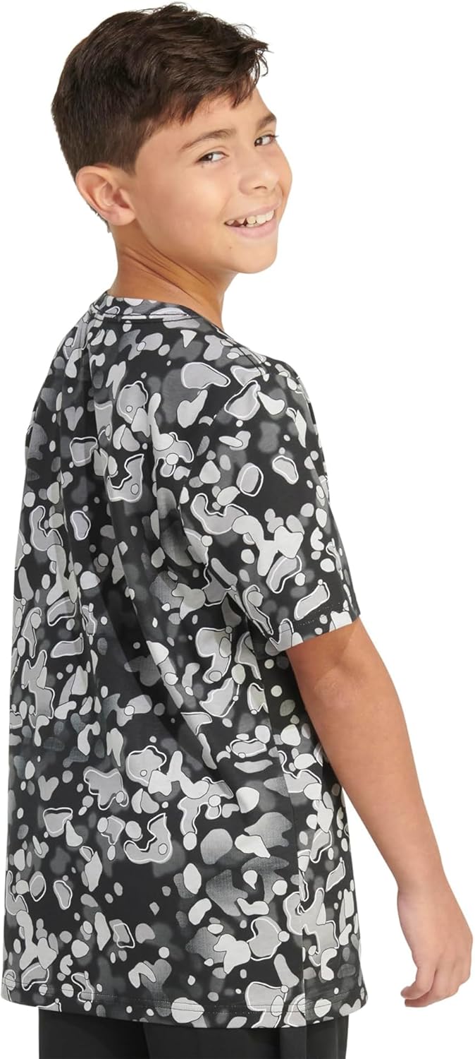 adidas Boys Short Sleeve Cotton Camo Print T-Shirt - Image 2