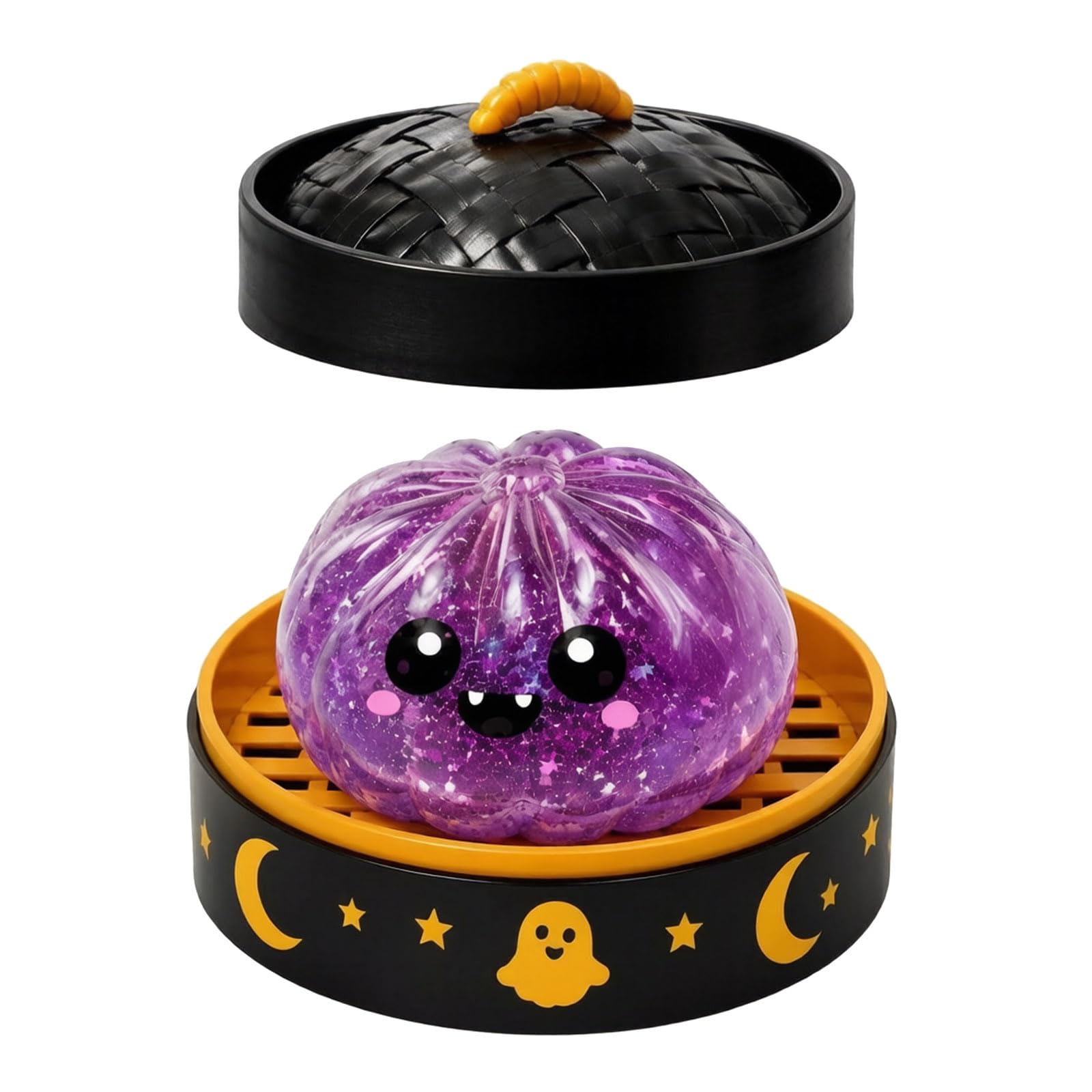 Halloween Spooky Glitter Dumpling Squishies Toy，Purple