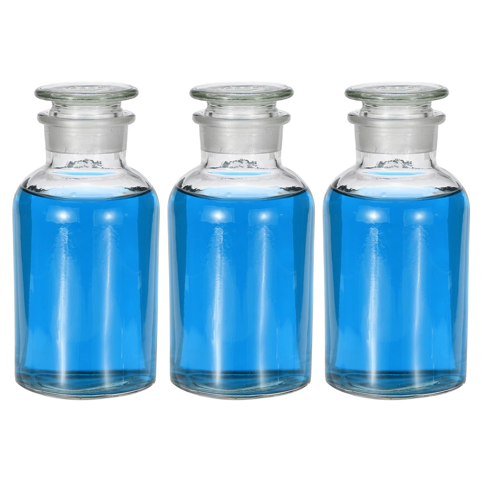 PATIKIL Flacon Réactif, 3 Pcs 1000ml Verre Large Ouverture Flacon Stockage Réactif Avec Bouchon Verre Rodé Pour Laboratoire Eau Réactifs Liquides, Chimie, Science, Vase, Parfum,