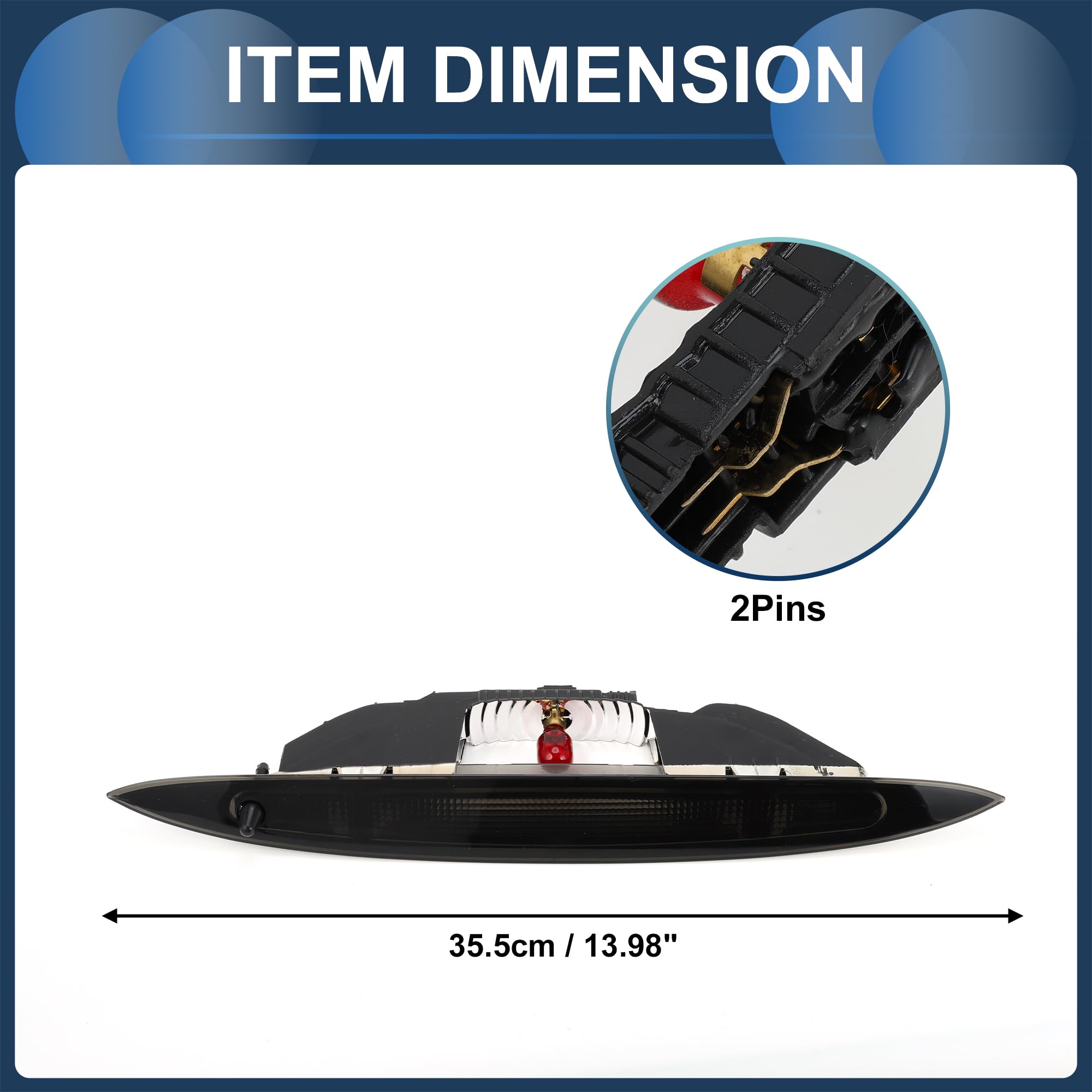 Luce di Stop a LED Compatibile per Renault Modus 2004-2012, Alloggiamento Nero in Plastica Impermeabile 3° Luce di Stop Montata in Alto al Centro Posteriore